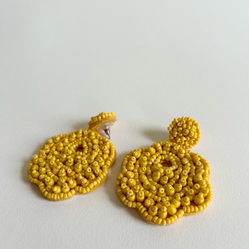 Yellow flower earrings